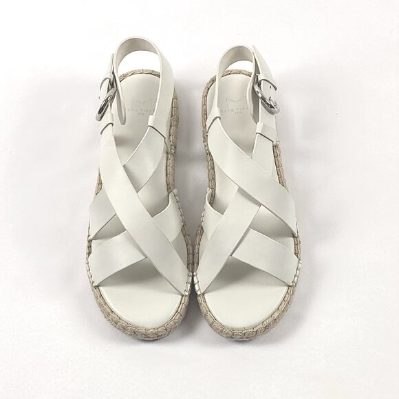 Marc Fisher LTD Tallia Leather Platform Espadrille Criss-Cross Strap Sandal 9.5 - Picture 3 of 8